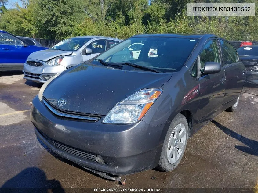 2008 Toyota Prius VIN: JTDKB20U983436552 Lot: 40246756