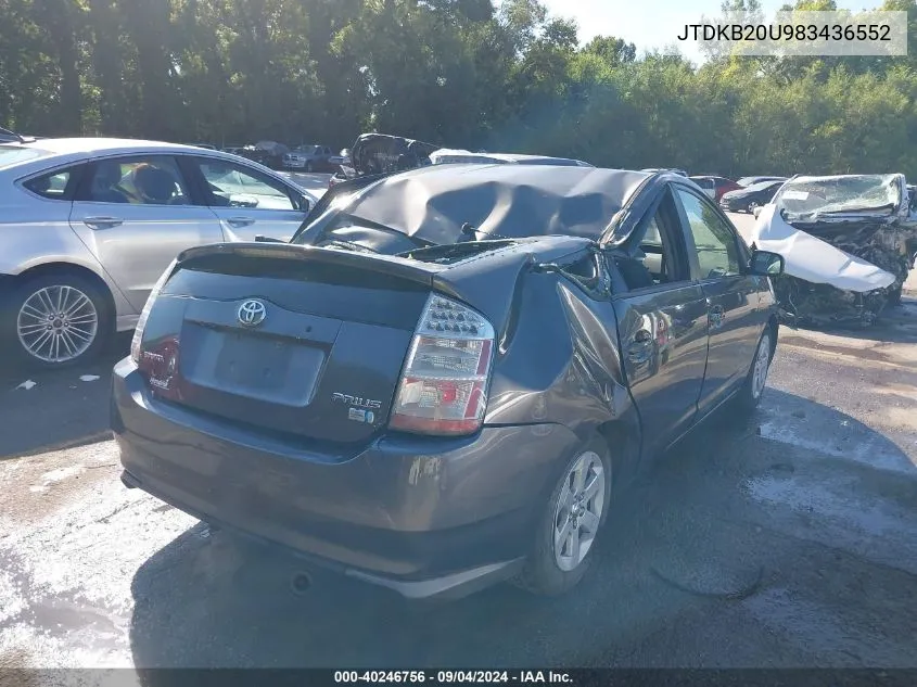 JTDKB20U983436552 2008 Toyota Prius