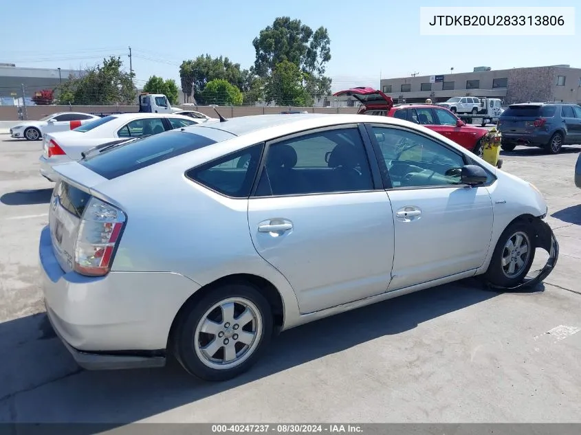 2008 Toyota Prius VIN: JTDKB20U283313806 Lot: 40247237