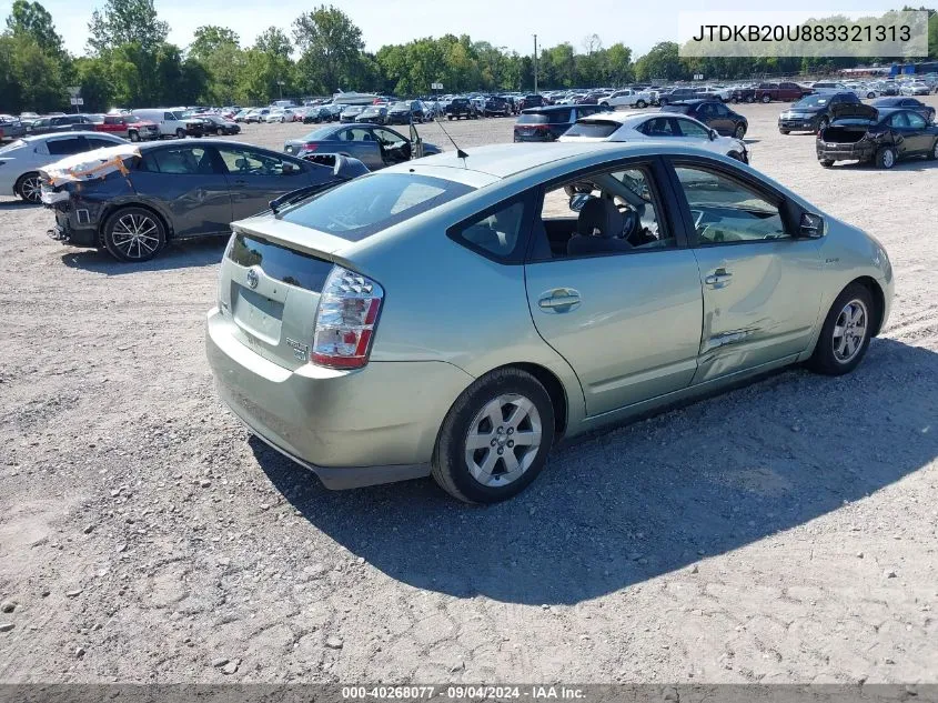 2008 Toyota Prius VIN: JTDKB20U883321313 Lot: 40268077