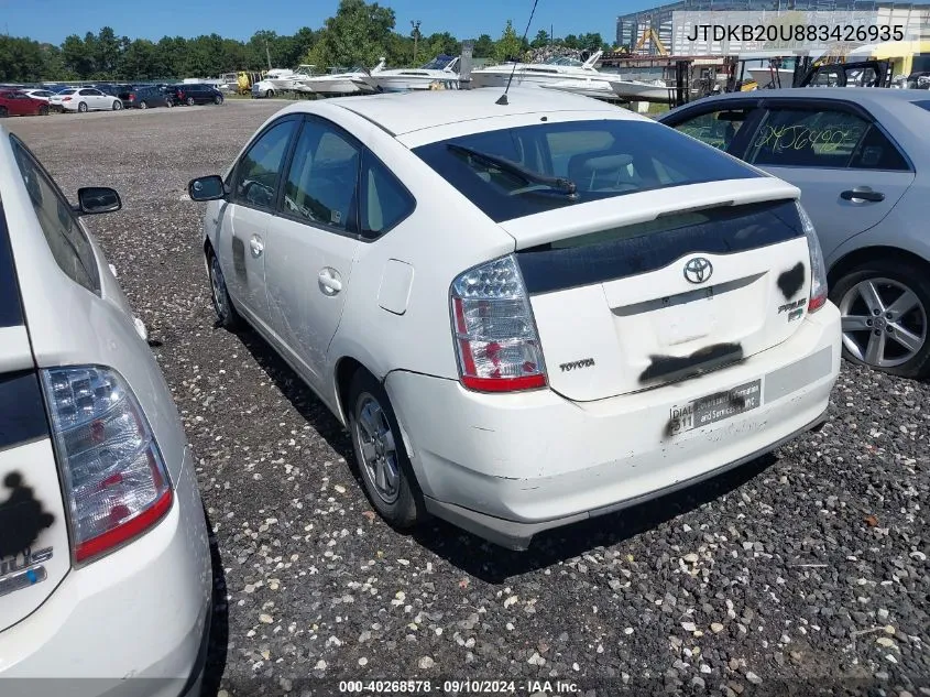 2008 Toyota Prius VIN: JTDKB20U883426935 Lot: 40268578