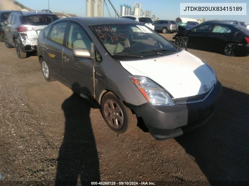 2008 Toyota Prius VIN: JTDKB20UX83415189 Lot: 40268725