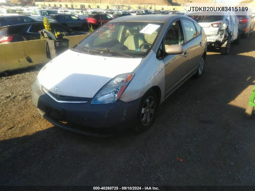 2008 Toyota Prius VIN: JTDKB20UX83415189 Lot: 40268725