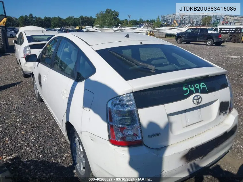 2008 Toyota Prius VIN: JTDKB20U383416085 Lot: 40268827