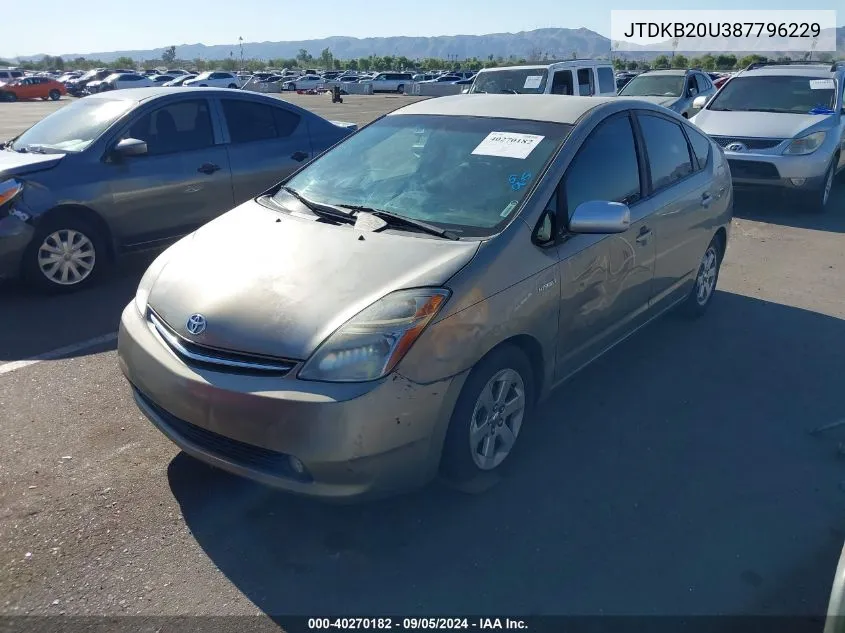 2008 Toyota Prius VIN: JTDKB20U387796229 Lot: 40270182