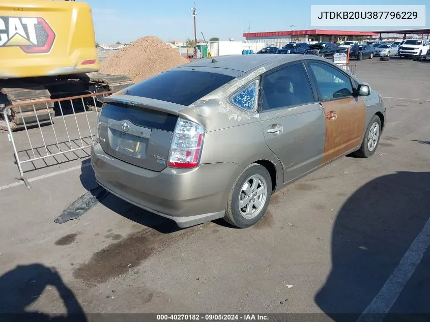 2008 Toyota Prius VIN: JTDKB20U387796229 Lot: 40270182