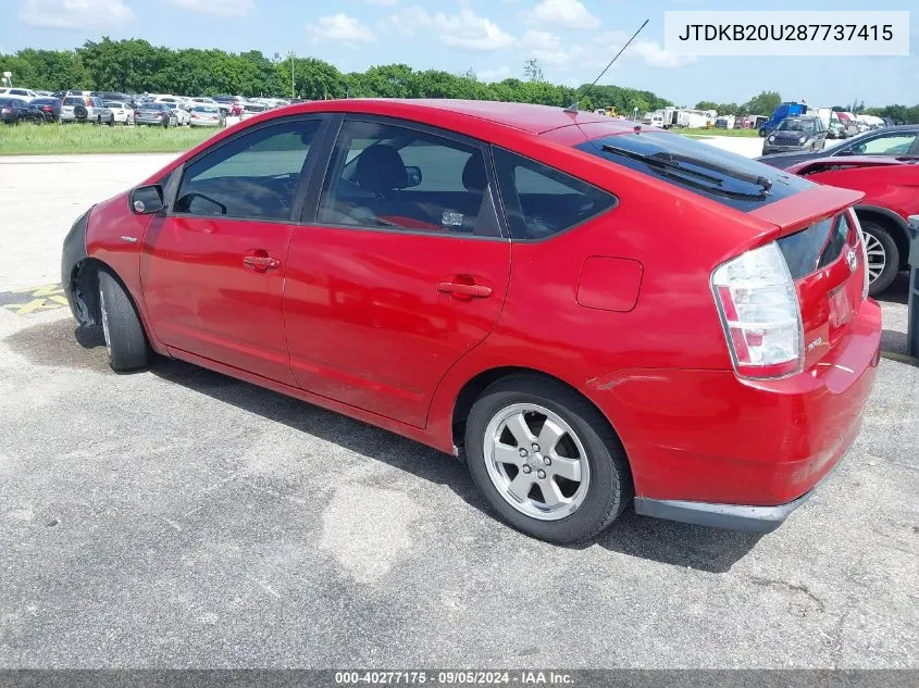 2008 Toyota Prius VIN: JTDKB20U287737415 Lot: 40277175