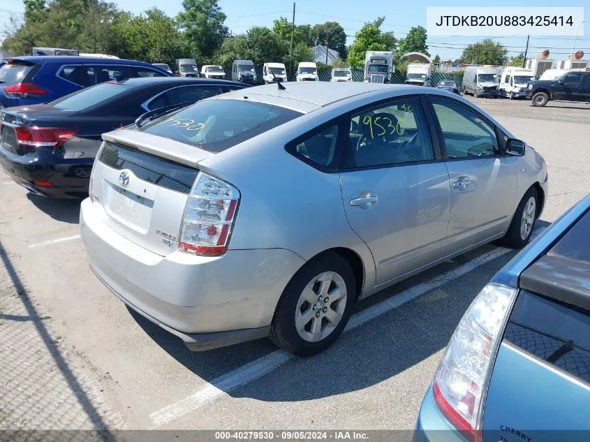 2008 Toyota Prius VIN: JTDKB20U883425414 Lot: 40279530