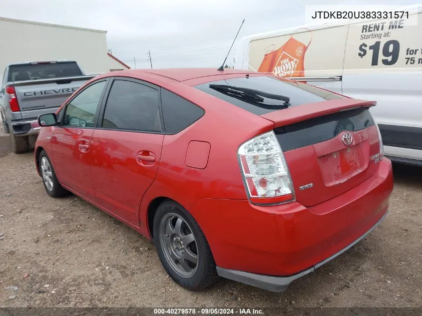 JTDKB20U383331571 2008 Toyota Prius Touring