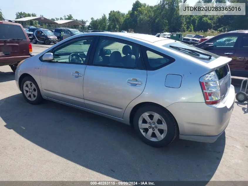 2008 Toyota Prius VIN: JTDKB20U283365016 Lot: 40283115