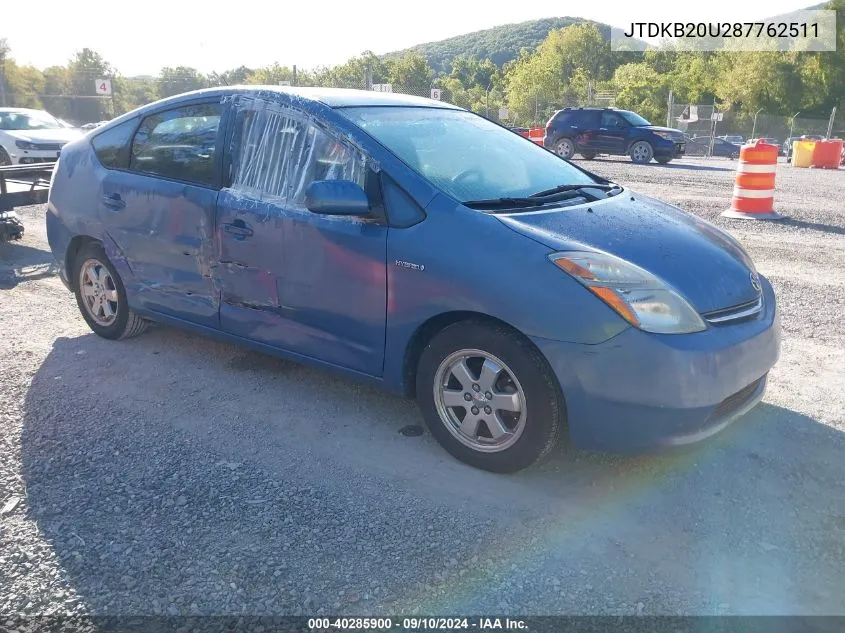 2008 Toyota Prius VIN: JTDKB20U287762511 Lot: 40285900