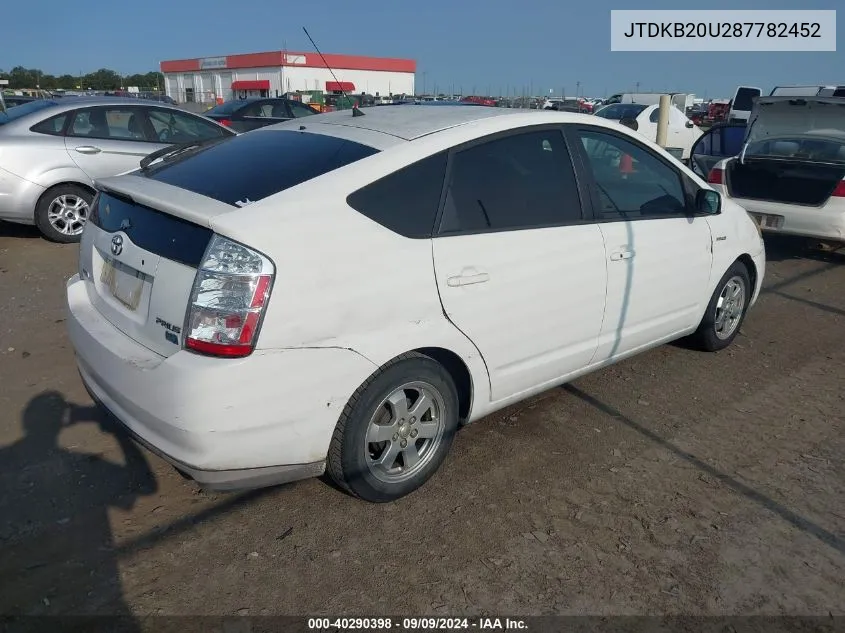 2008 Toyota Prius VIN: JTDKB20U287782452 Lot: 40290398