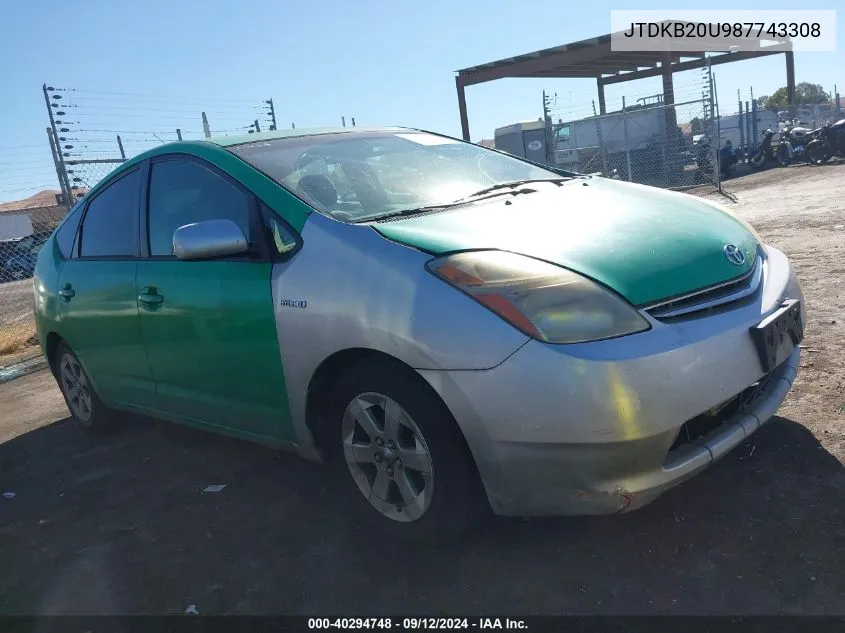 JTDKB20U987743308 2008 Toyota Prius