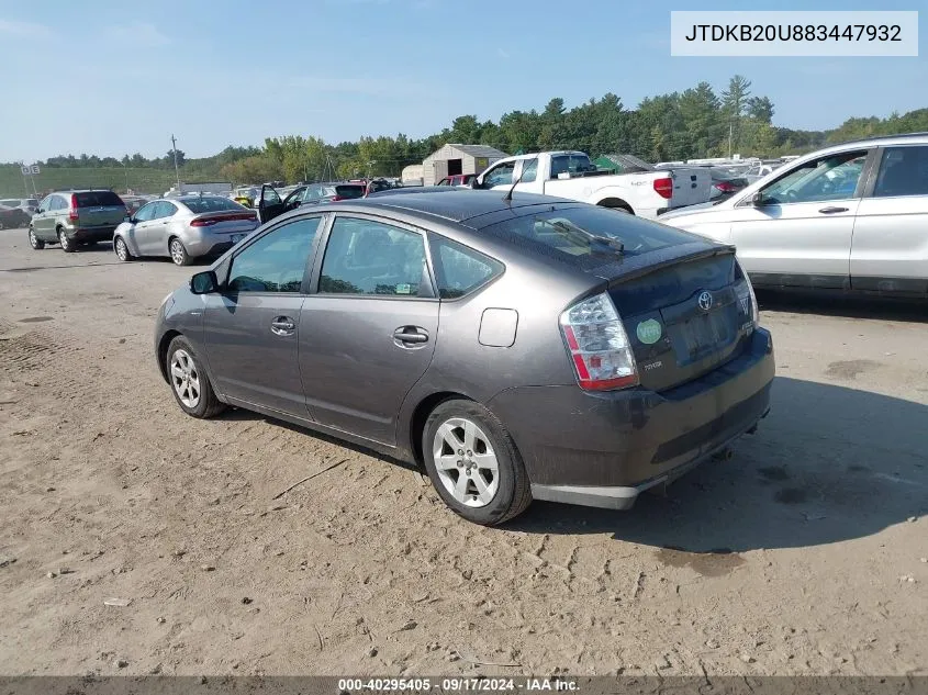 2008 Toyota Prius VIN: JTDKB20U883447932 Lot: 40295405