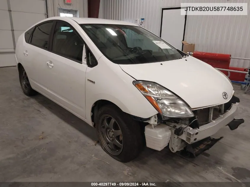 2008 Toyota Prius Touring VIN: JTDKB20U587748635 Lot: 40297749