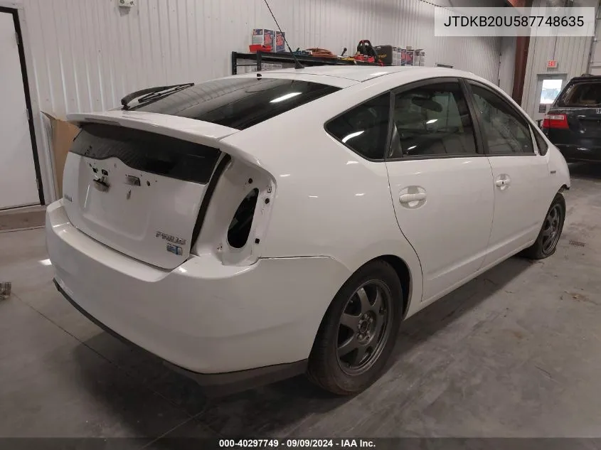 2008 Toyota Prius Touring VIN: JTDKB20U587748635 Lot: 40297749