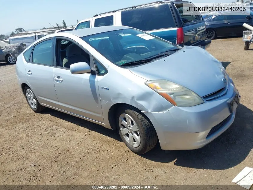 2008 Toyota Prius VIN: JTDKB20U383443206 Lot: 40299282