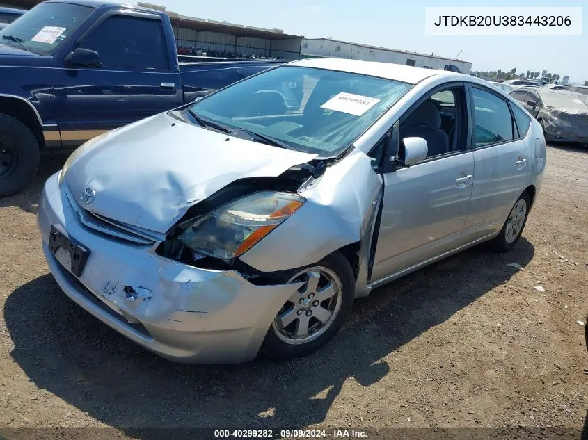 2008 Toyota Prius VIN: JTDKB20U383443206 Lot: 40299282