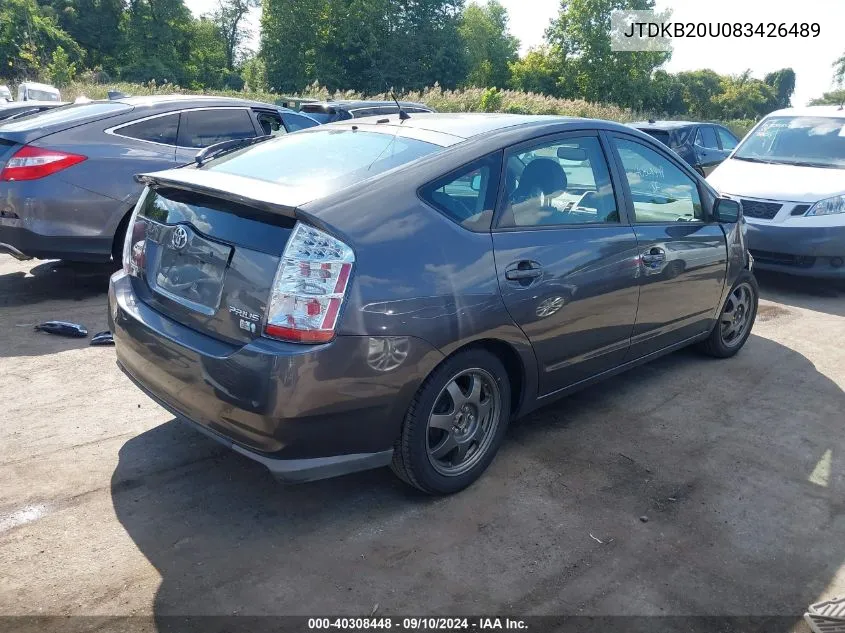 2008 Toyota Prius Touring VIN: JTDKB20U083426489 Lot: 40308448