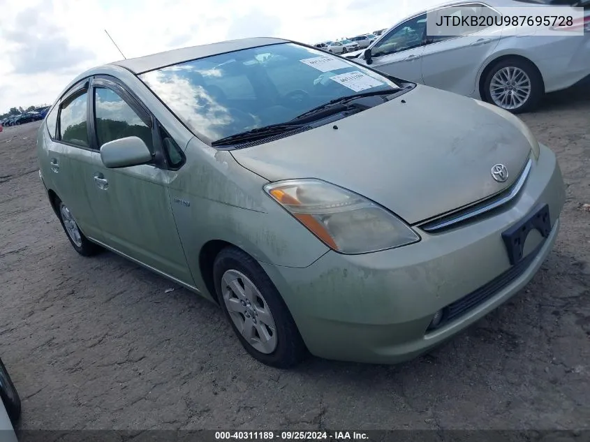 2008 Toyota Prius VIN: JTDKB20U987695728 Lot: 40311189