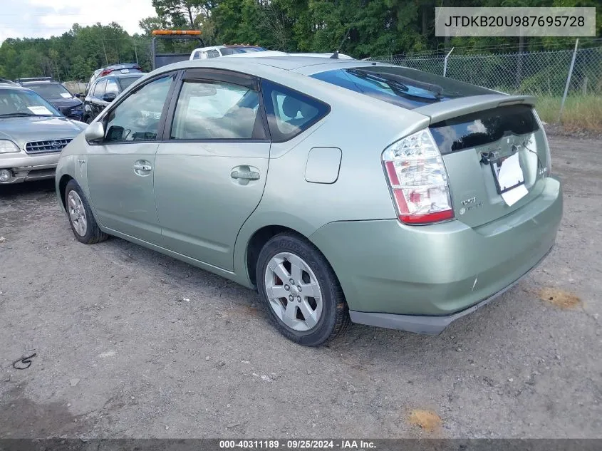 2008 Toyota Prius VIN: JTDKB20U987695728 Lot: 40311189