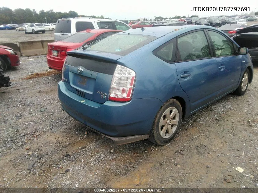 2008 Toyota Prius VIN: JTDKB20U787797691 Lot: 40326237