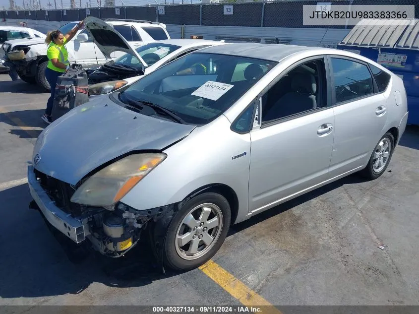 2008 Toyota Prius VIN: JTDKB20U983383366 Lot: 40327134