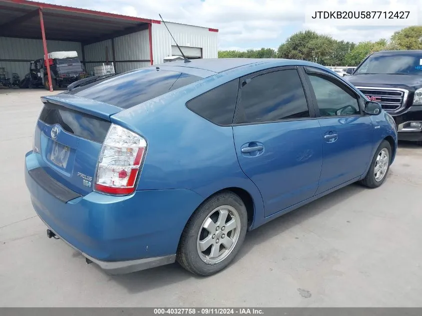 2008 Toyota Prius VIN: JTDKB20U587712427 Lot: 40327758