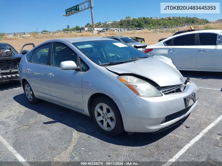 2008 Toyota Prius VIN: JTDKB20U483445353 Lot: 40328275