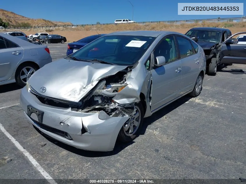 2008 Toyota Prius VIN: JTDKB20U483445353 Lot: 40328275