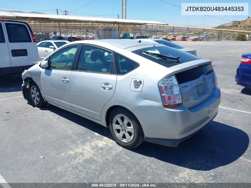 2008 Toyota Prius VIN: JTDKB20U483445353 Lot: 40328275