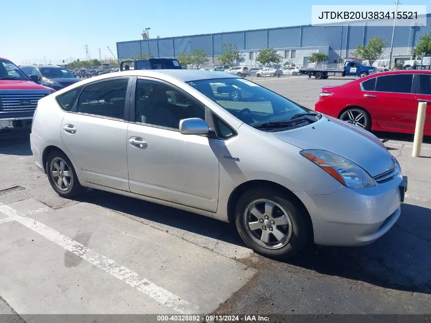 JTDKB20U383415521 2008 Toyota Prius