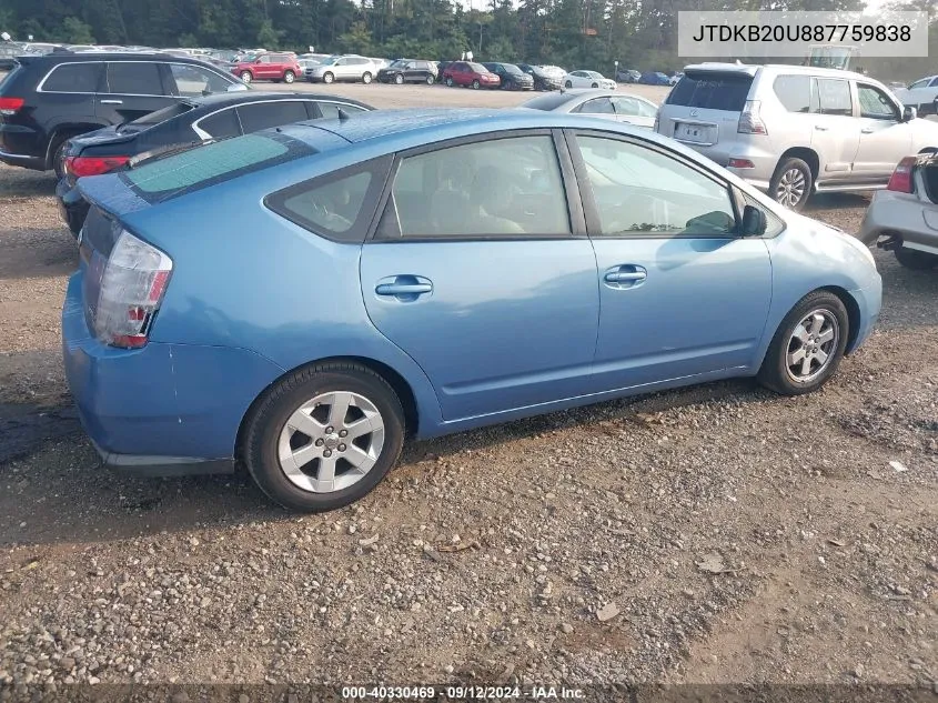 JTDKB20U887759838 2008 Toyota Prius