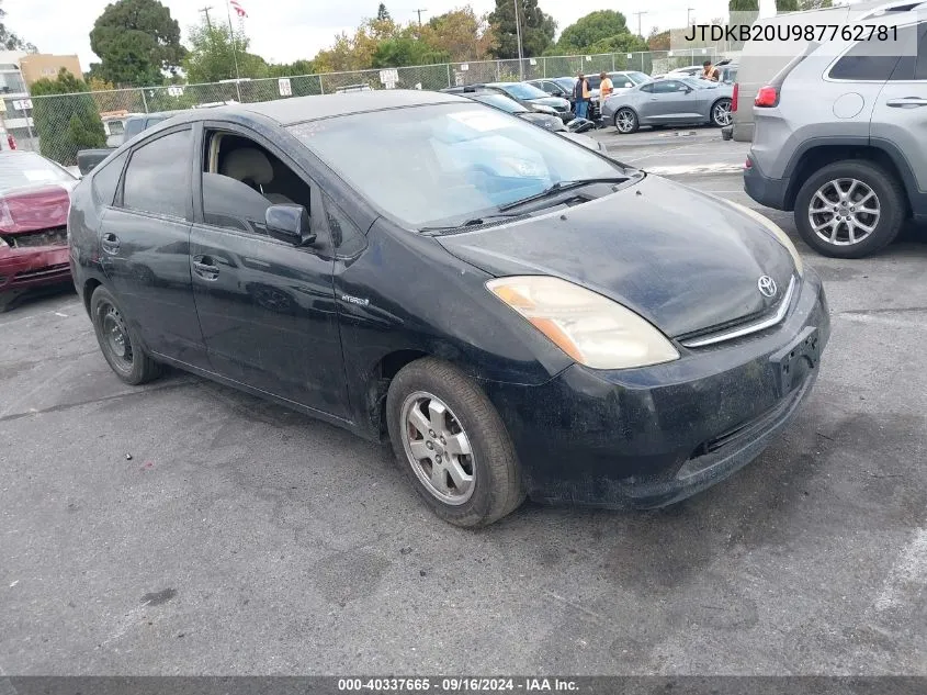 2008 Toyota Prius VIN: JTDKB20U987762781 Lot: 40337665