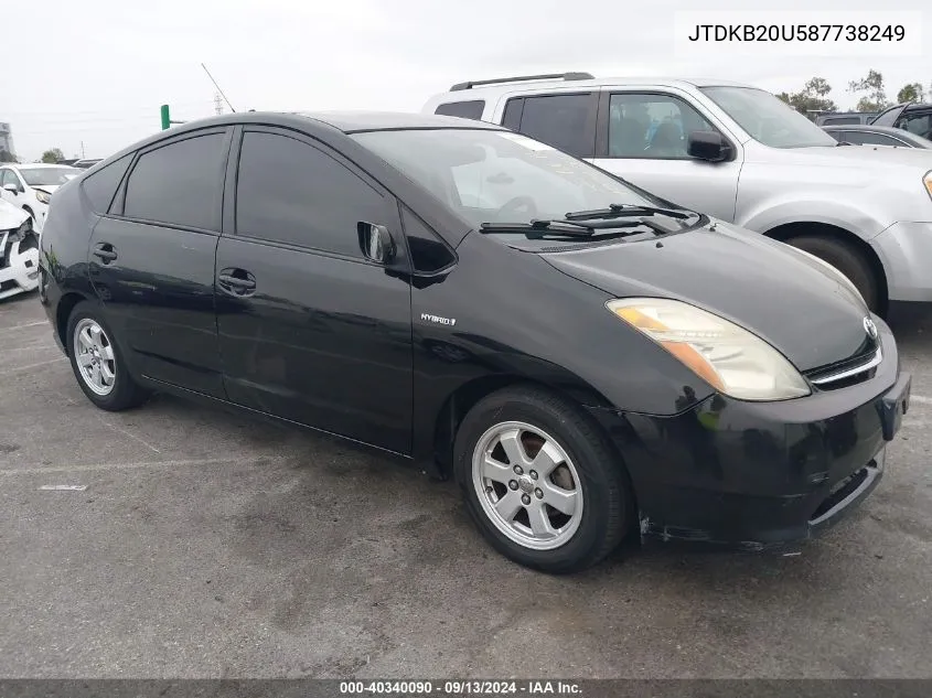 2008 Toyota Prius VIN: JTDKB20U587738249 Lot: 40340090