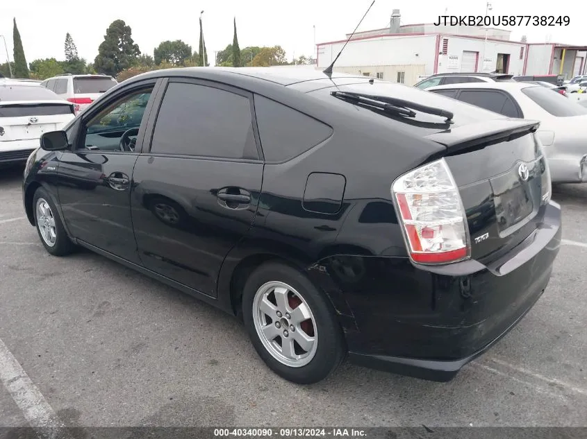 2008 Toyota Prius VIN: JTDKB20U587738249 Lot: 40340090