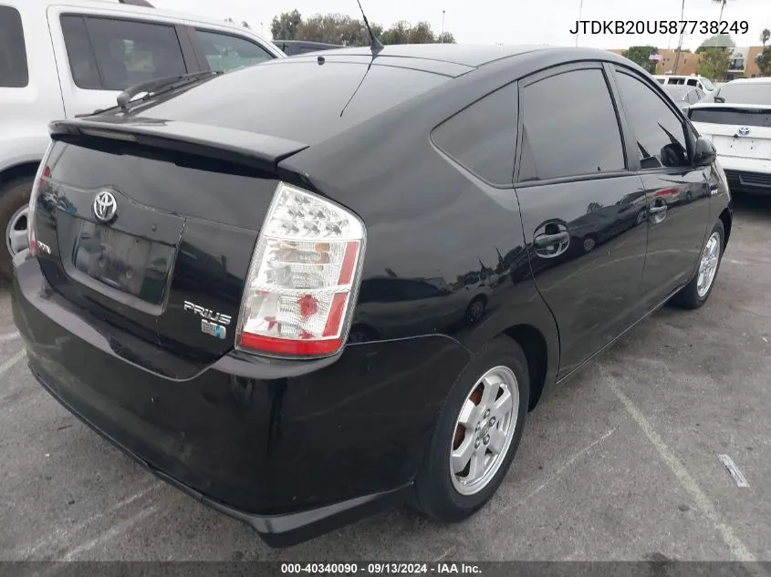 2008 Toyota Prius VIN: JTDKB20U587738249 Lot: 40340090