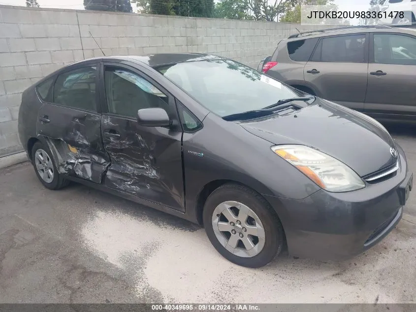 JTDKB20U983361478 2008 Toyota Prius