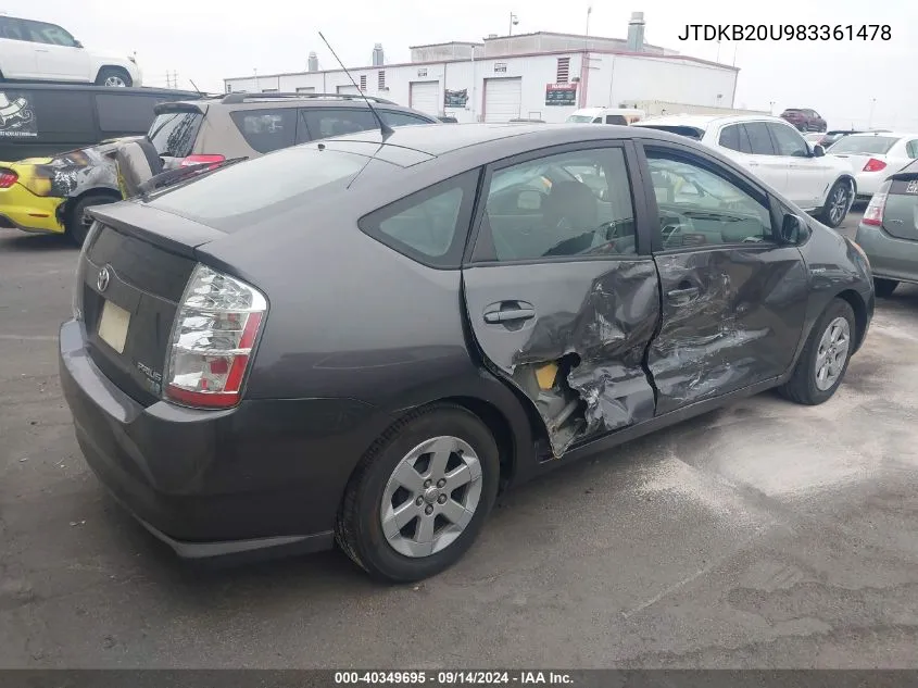 JTDKB20U983361478 2008 Toyota Prius