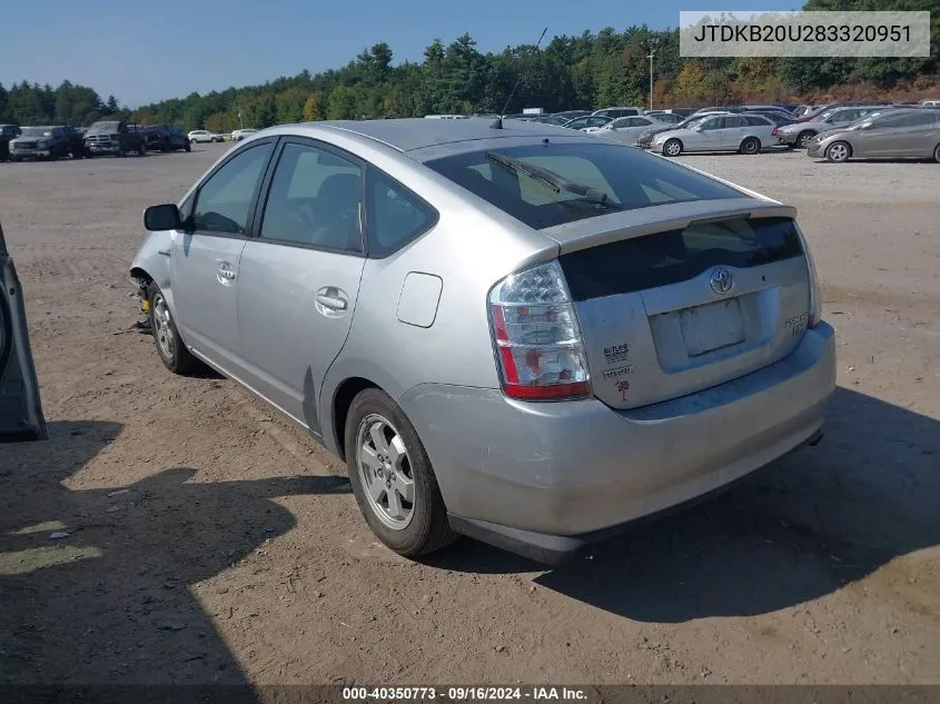 2008 Toyota Prius VIN: JTDKB20U283320951 Lot: 40350773