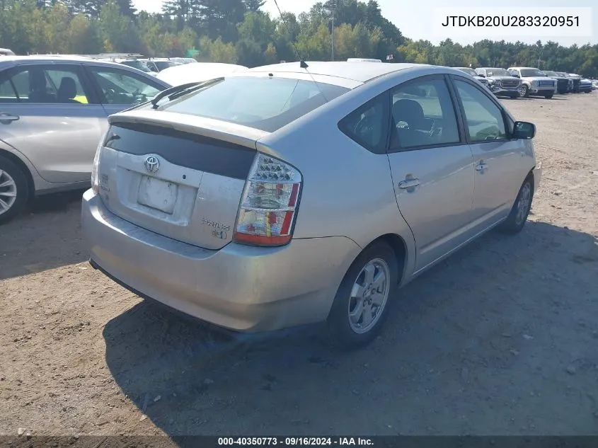 2008 Toyota Prius VIN: JTDKB20U283320951 Lot: 40350773