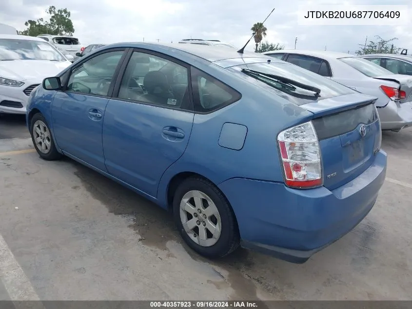 2008 Toyota Prius VIN: JTDKB20U687706409 Lot: 40357923