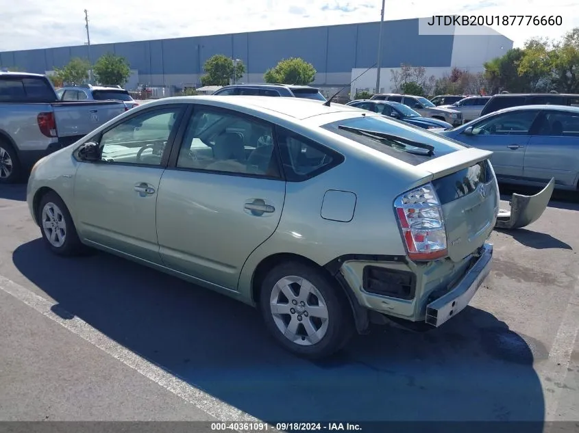 2008 Toyota Prius VIN: JTDKB20U187776660 Lot: 40361091