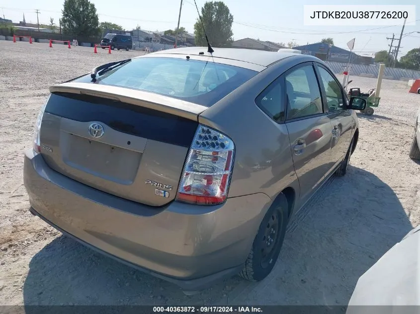 JTDKB20U387726200 2008 Toyota Prius