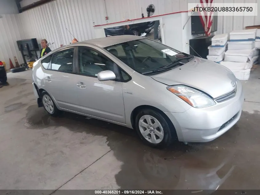 2008 Toyota Prius VIN: JTDKB20U883365750 Lot: 40365201