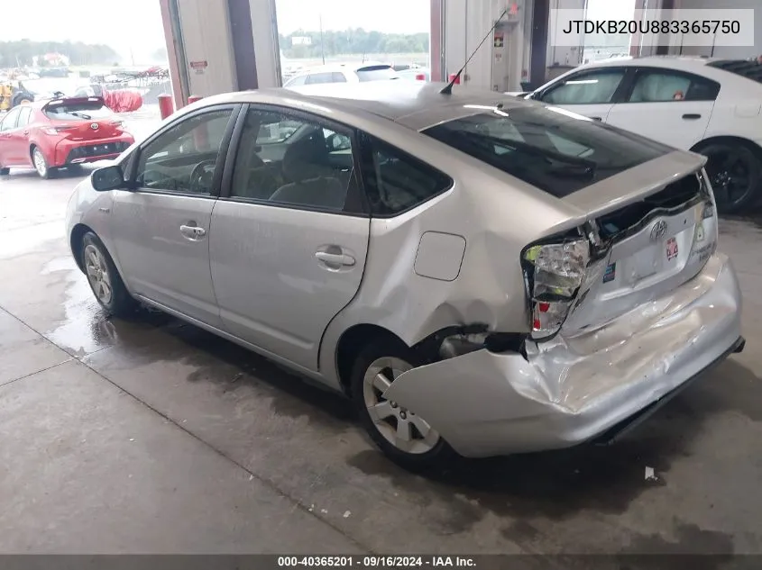 2008 Toyota Prius VIN: JTDKB20U883365750 Lot: 40365201