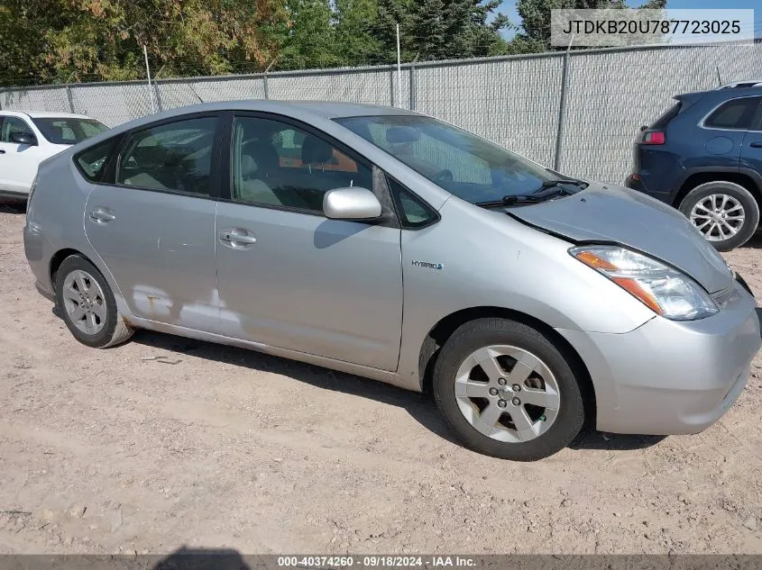 2008 Toyota Prius VIN: JTDKB20U787723025 Lot: 40374260