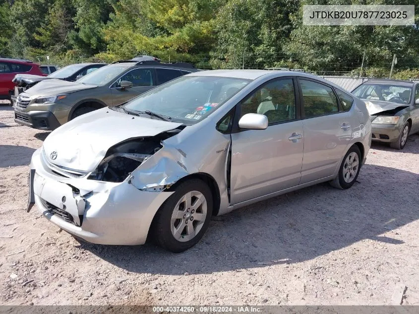 2008 Toyota Prius VIN: JTDKB20U787723025 Lot: 40374260