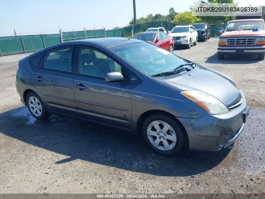 2008 Toyota Prius VIN: JTDKB20U183405389 Lot: 40387229