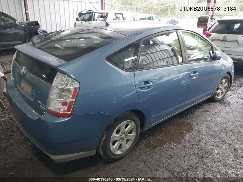 2008 Toyota Prius VIN: JTDKB20U687813184 Lot: 40396243